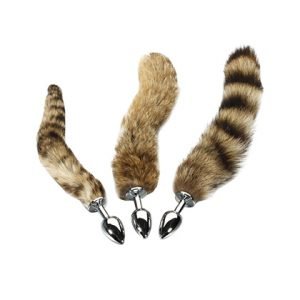 FOX TAIL BROWN PLATED METAL ANAL PLUGS AD-020