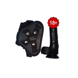 STRAP ON DILDO HARNESS WITH BIG BLACK DILDO VIBRATOR SO-027