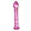 DOTTED PURPLE GLASS DILDO