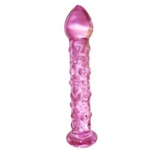 DOTTED PURPLE GLASS DILDO GD-006